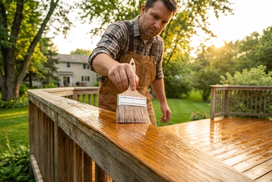Deck staining