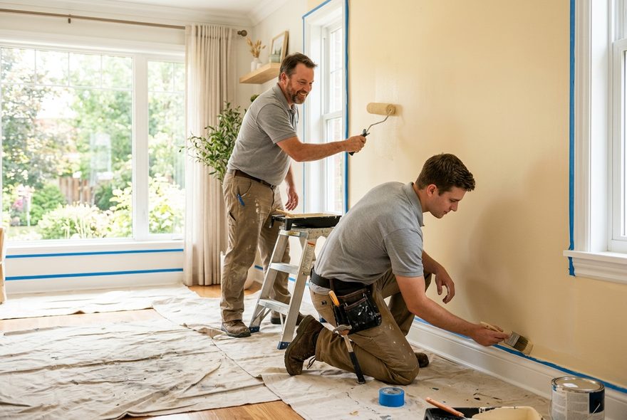 Interior painting crew